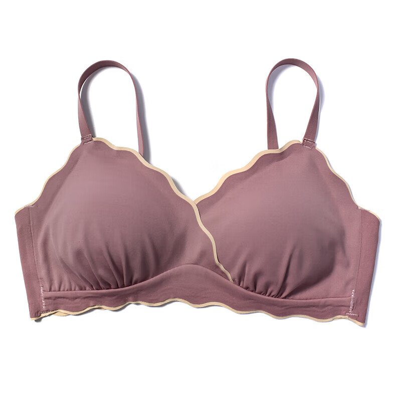 贝薯睡眠内衣别叫醒我 无痕内衣少女小胸聚拢无钢圈睡眠防下垂 豆沙紫