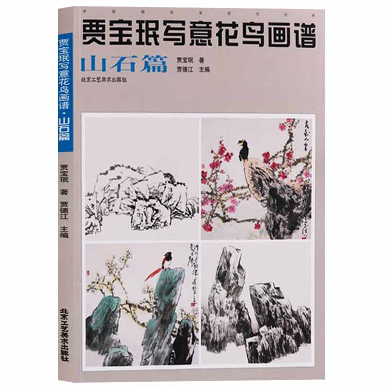 贾宝珉写意花鸟画谱 山石篇 写意山石技法中国画水墨山石假山石头技法
