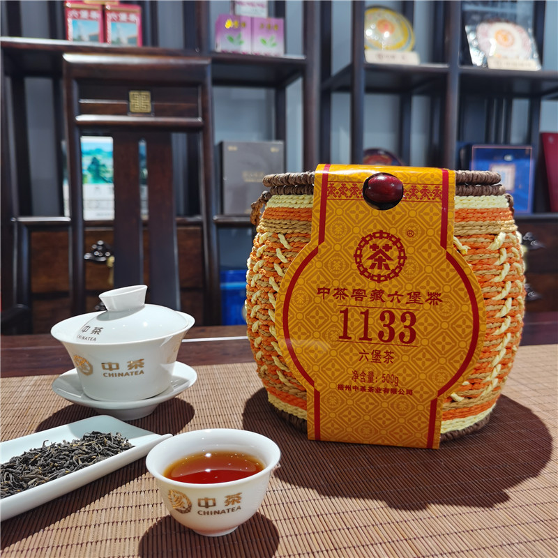 中茶牌茶叶 广西梧州六堡茶 1133纸绳箩 2021年陈化一级窖藏黑茶 2022年 单篓装 500克 * 1篓