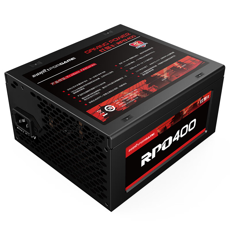 游戏悍将 额定400W 红警RPO400 台式机电脑主机机箱电源（三年换新/宽幅温控/支持长背线）