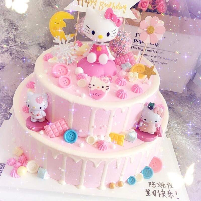 hello kitty凯蒂猫儿童生日蛋糕kt猫同城配送北京上海广州深圳成都