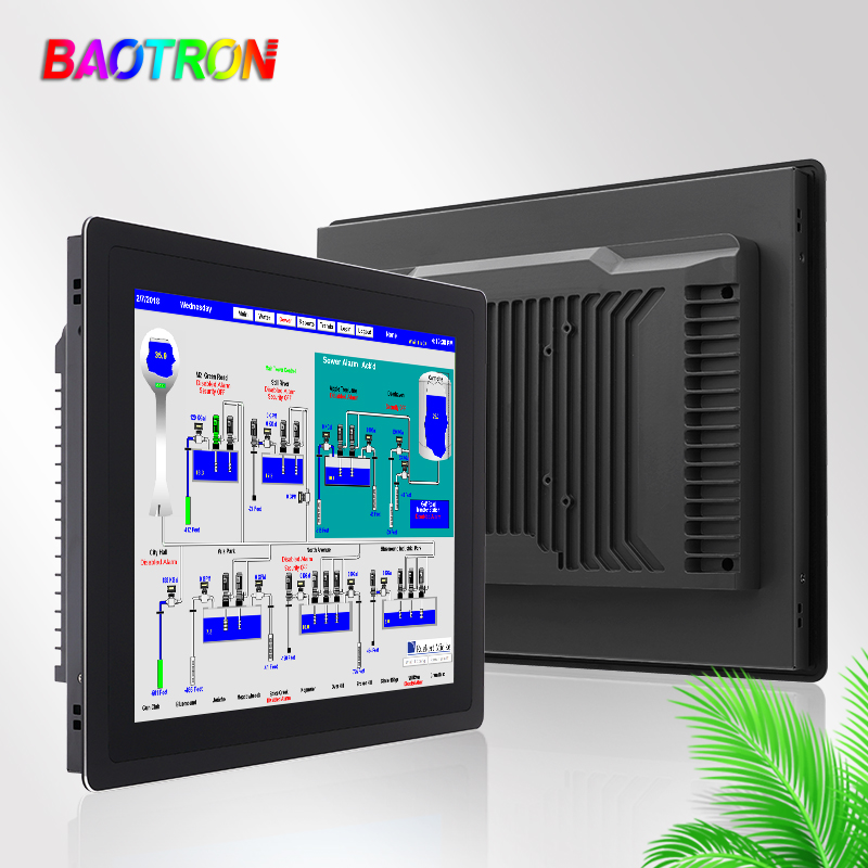 BAOTRON 工业显示器嵌入式工控显示屏 电容电阻触摸屏 电磁兼容机柜设备组态PLC自动化可壁挂 21.5英寸-外嵌式 电阻触摸(纯平面款）