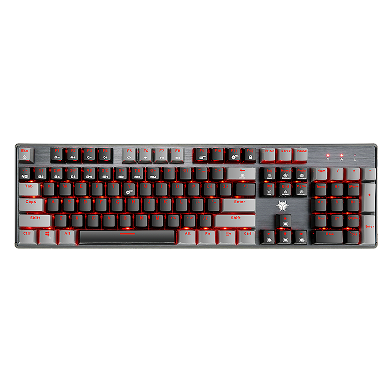 Hyeku 黑峡谷 GK715 104键 有线机械键盘 黑灰 凯华BOX白轴 单光