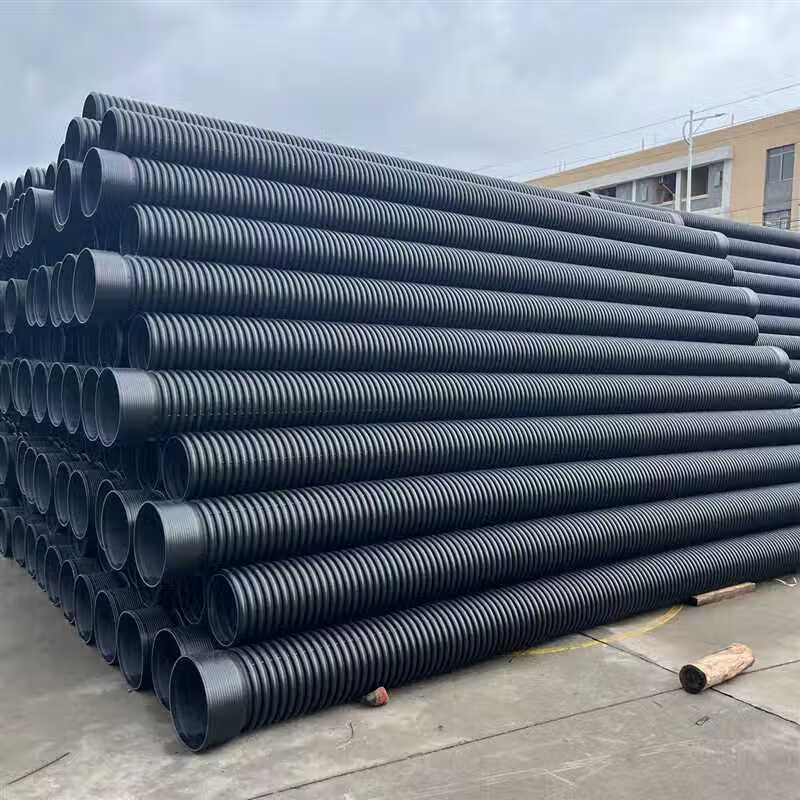 hdpe双壁波纹管聚乙烯波纹管污水管克拉管中空壁缠绕管钢带螺旋管 dn