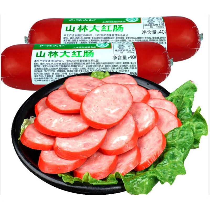 山林大红熟食山林大红肠 正宗上海红肠儿童早餐食品即食熟食火腿肠