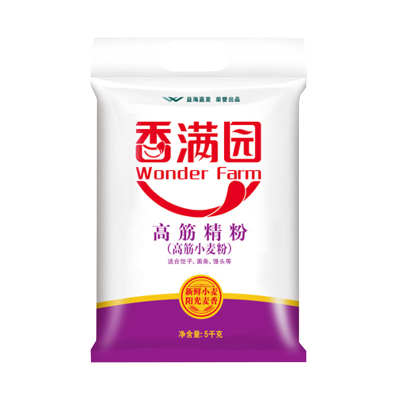 香滿園 面粉 高筋精粉5KG高筋面粉家用烘焙小麥粉面包粉