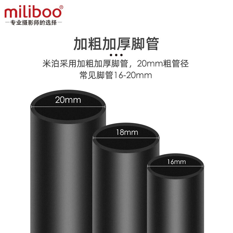 miliboo 米泊MTT605A三脚架单反摄像机专业支架一锁三脚管带云台脚架包 MTT605A PRO(升级803微调液压云台)