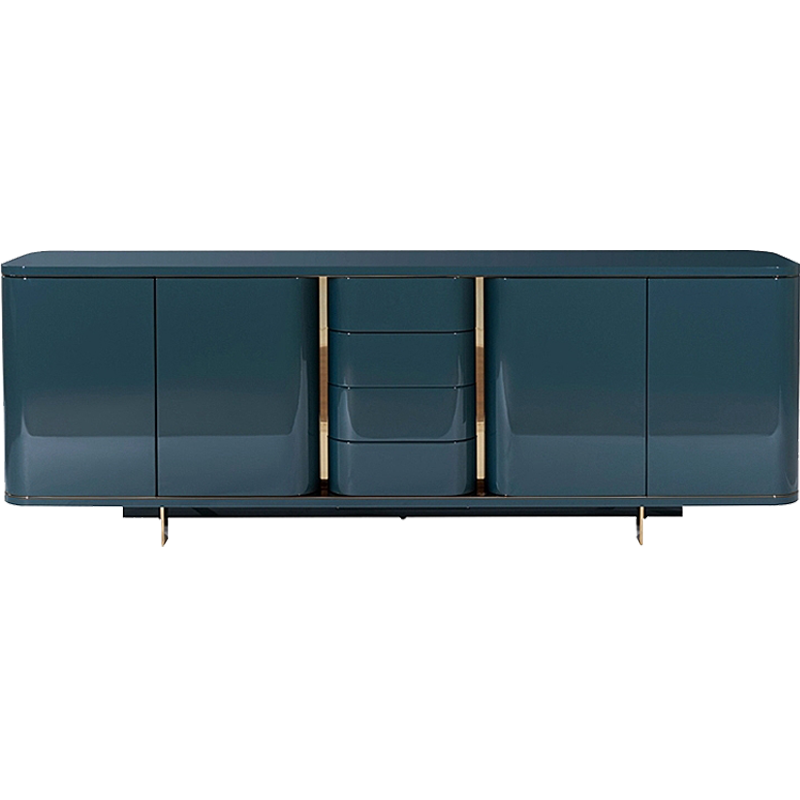 轻奢餐边柜客厅玄关柜家用置物柜设计师装饰柜定制 餐边柜(不锈钢+多层实木板)220*48*85cm