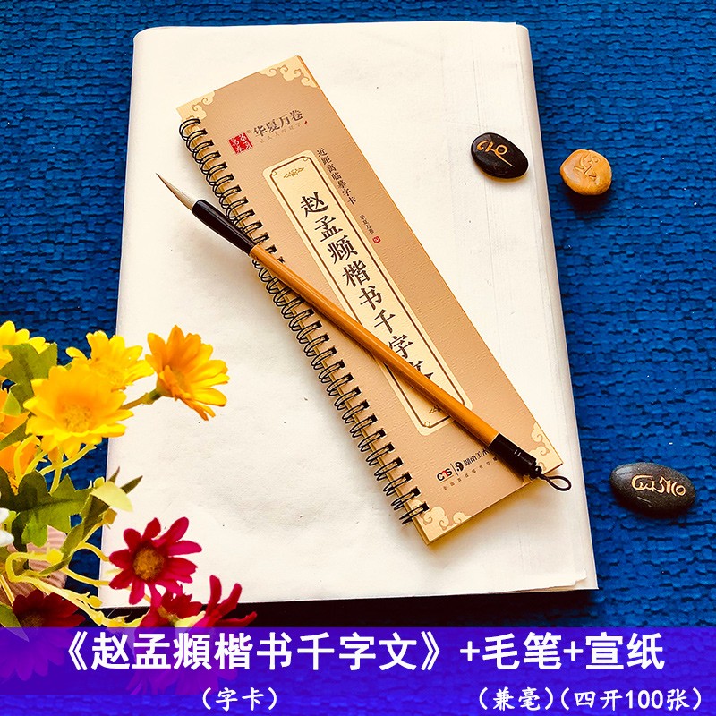 赵孟頫楷书千字文 近距离临摹字卡 全文放