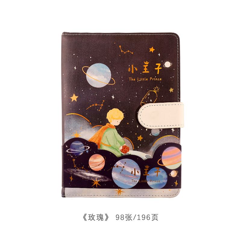 玫瑰彩页插画日记本创意磁扣皮面本子手绘笔记本0a 玫瑰 配立体贺卡