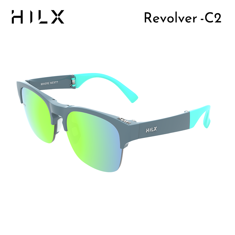 HILX加拿大折叠偏光墨镜太阳镜户外跑步运动眼镜半框超轻Revolver Revolver- C2