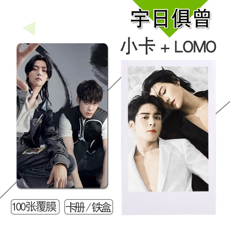 宇日俱曾(曾舜晞和肖宇梁)cp 周边小卡圆角3寸100张拍立得卡贴 50张