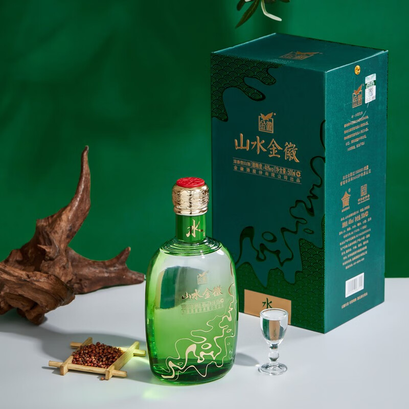 金徽酒【春节礼品】山水金徽·水浓香型白酒【买1送1】 46度 500mL 4瓶 整箱装