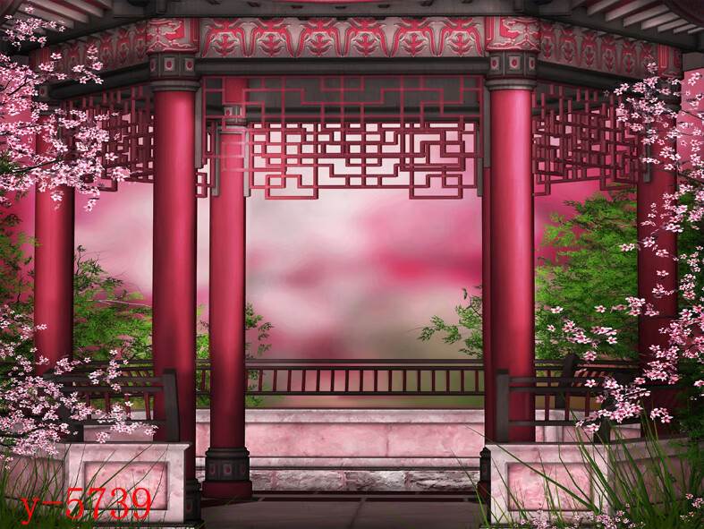 粟慄古装拍照摄影背景布 墙纸古典全家福中国古风 乳白色 宽2米x高1.