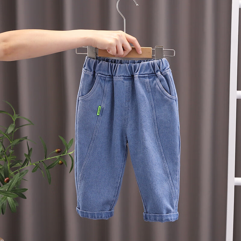 碧眼狐品牌男童牛仔裤儿童休闲裤小孩子长裤春秋装一两岁宝宝幼儿束脚