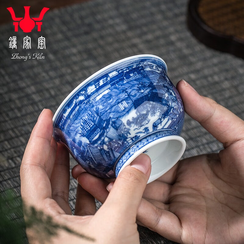 鐘家窑(zhong s kiln)钟家窑青花瓷茶杯 景德镇青花柴窑主人杯单杯