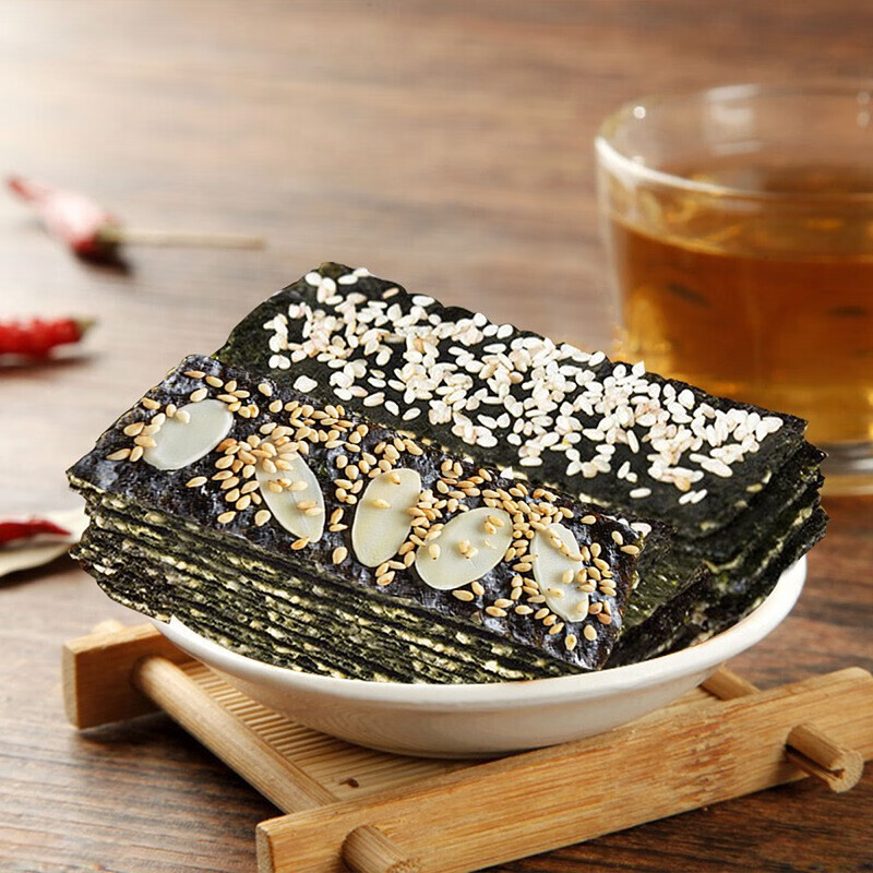 味滋源 夹心冰皮蛋糕 网红冰皮蛋糕冰皮面包 早餐零食 夹心海苔脆5罐5口味 1件
