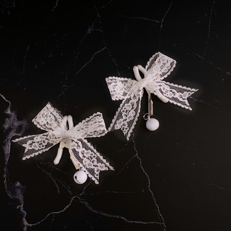 蕾丝蝴蝶结乳夹长款铃铛肛塞夹夹 乳夹(短款)