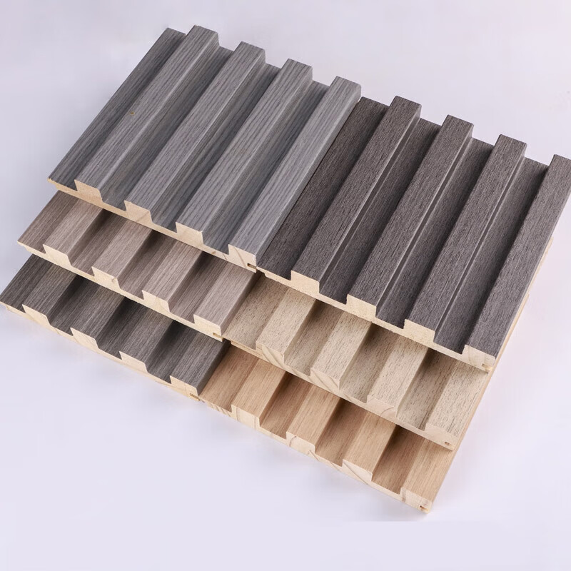 沾运 实木格栅电视背景墙隔栅生态木网红护墙长城板凹凸形木饰面装饰