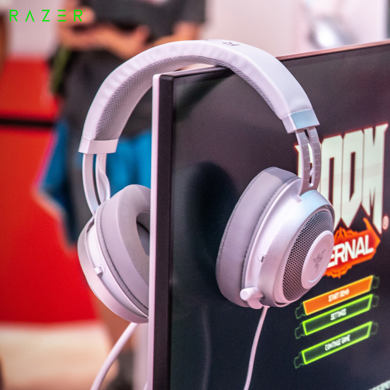 雷蛇（Razer）北海巨妖 水银版 2019新款 7.1虚拟环绕声 清凉凝胶耳罩 电竞电脑有线游戏耳机