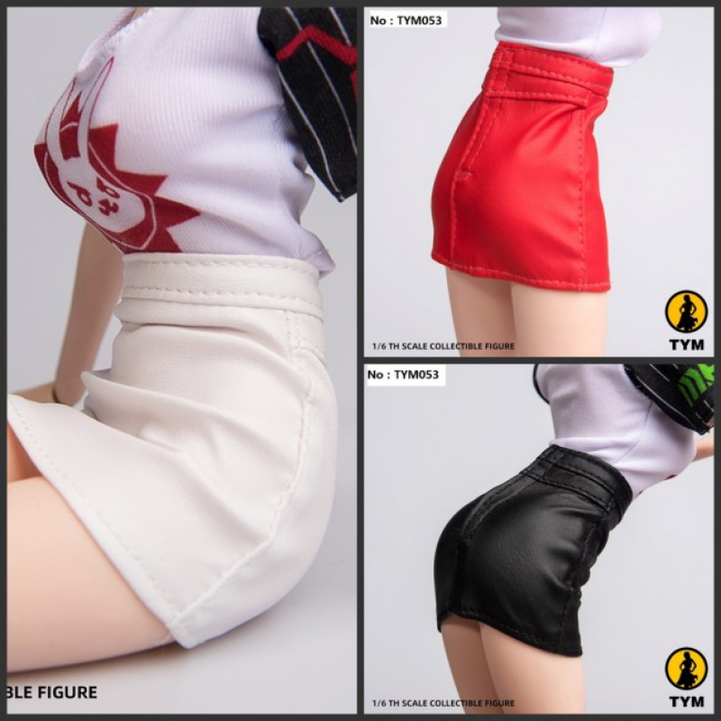 1/6兵人女兵服饰 皮裙子 适合ph tbl女兵人偶 tym053 红色