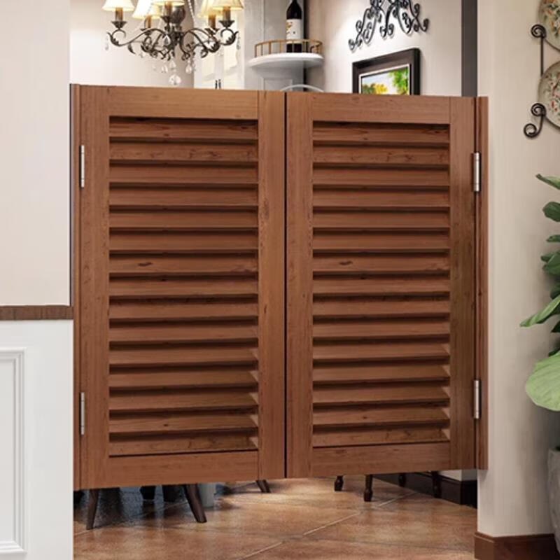 萌依儿实木百叶扇简约半截门双向牛仔门百叶门腰门隔断门厠所门栅栏门