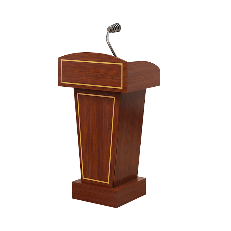 奈高发演台演讲台现代迎宾台宴席讲台咨询台接待台  柚木色