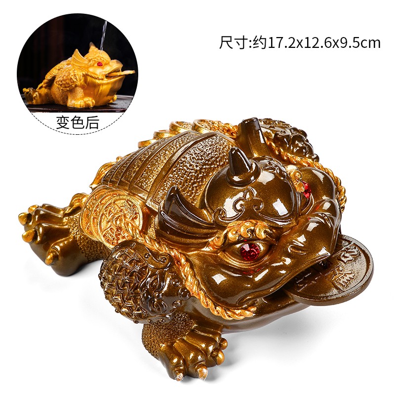唐丰金蟾茶宠摆件精品可养变色茶桌茶盘茶台茶具茶道茶玩茶虫茶摆件 大号牛角金蟾(金)高性价比高么？