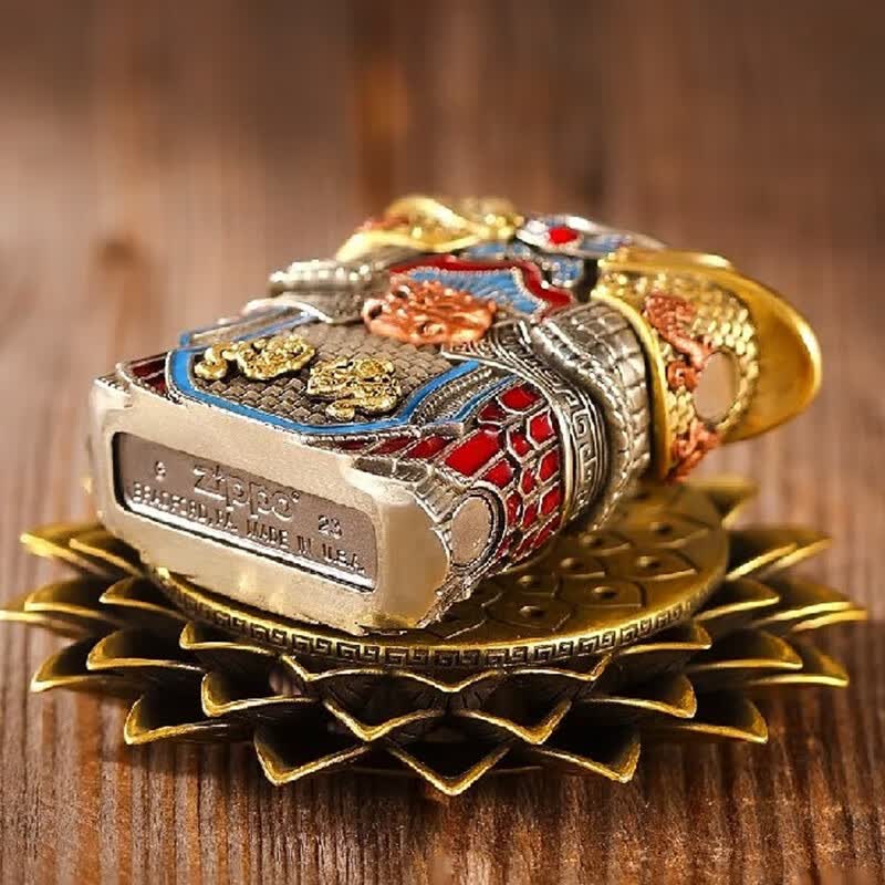 ZIPPO打火机zippo正品黑神话悟空斗战胜佛工艺品摆件 七夕礼物送男友 专属礼盒套装