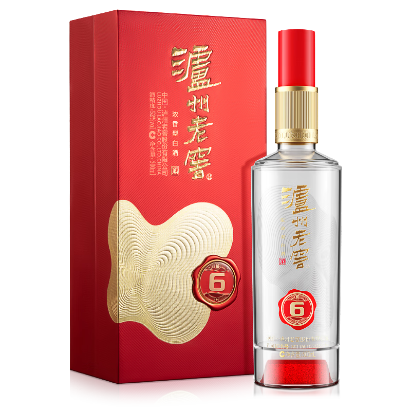 泸州老窖 窖6 52度 500ml 单瓶装 浓香型白酒 窖藏陈酿老酒【窖龄升级款】