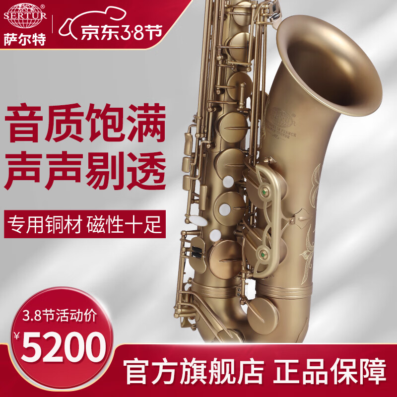 萨尔特萨克斯台湾萨尔特次中音萨克斯乐器专业演奏萨克斯管成人降b调M3 演奏版 茶色