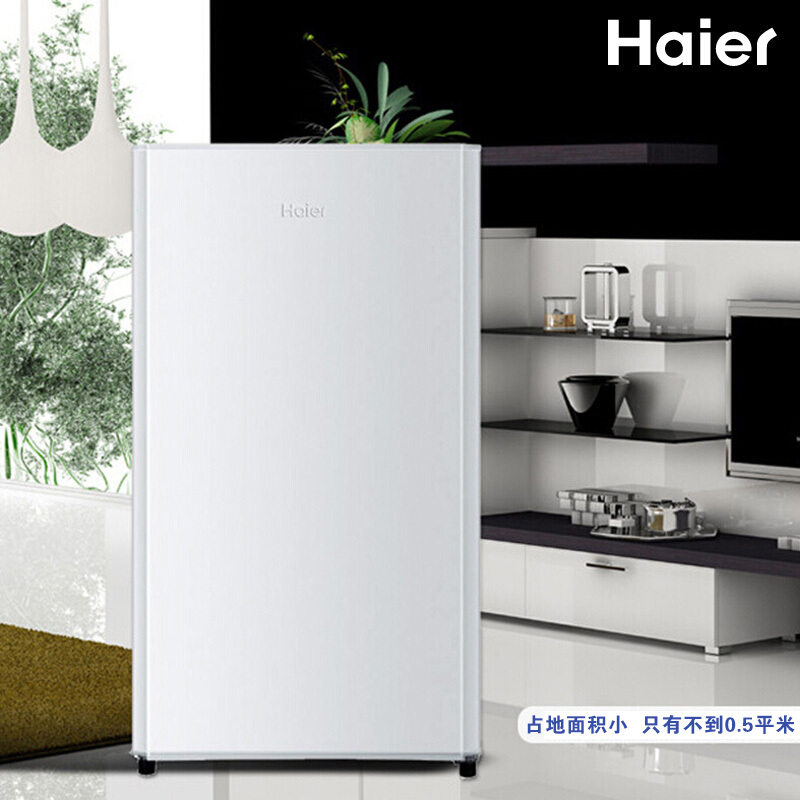Haier/海尔冰箱小型双门小冰箱家用家电风冷无霜/节能直冷迷你二门电冰箱 93升单开门一级能效直冷冰箱BC-93TMPF