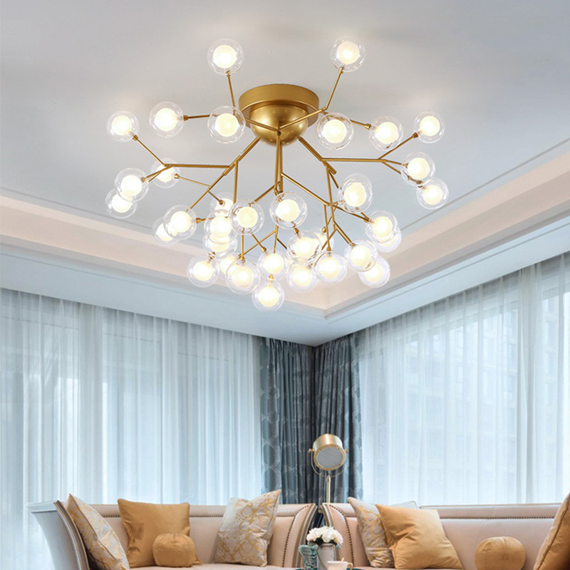一盏生活 北欧后现代卧室吸顶灯创意个性led简约温馨客厅餐厅灯具 15头-泡泡球吸顶灯