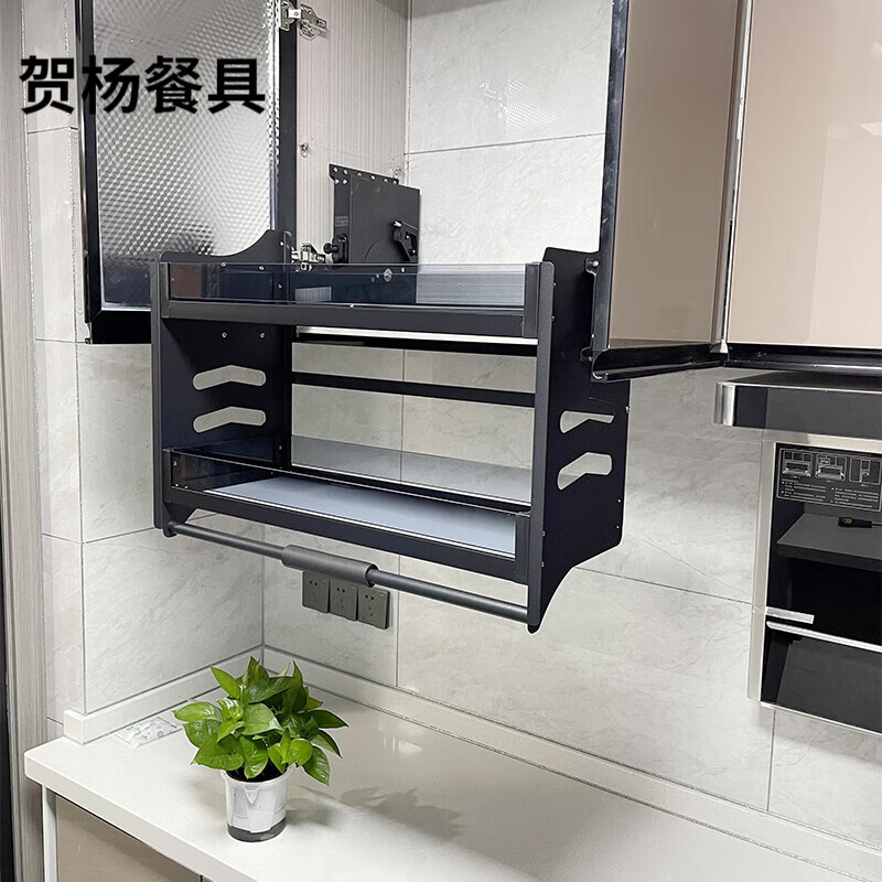 窑百绅猴吊柜拉篮升降 厨房吊柜升降拉篮阻尼缓冲收纳柜置物架下拉式