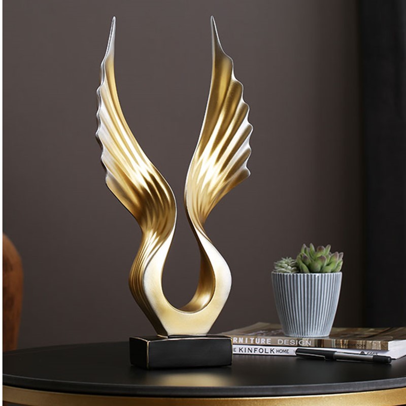 黑枫创意北欧风抽象艺术品雄鹰展翅摆件客厅玄关办公室桌面装饰品摆设