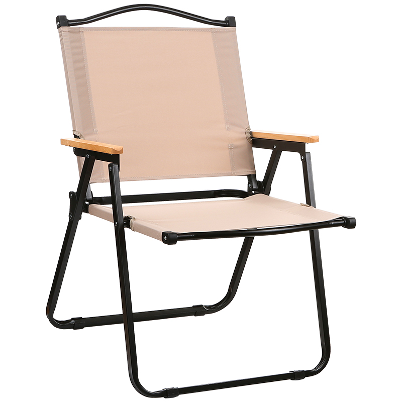 木丁丁 克米特椅 户外折叠椅 烧烤露营椅牛津布野餐椅 黑架卡其