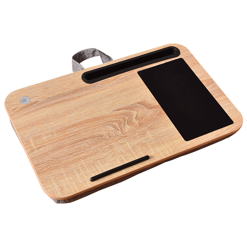 索尔诺 笔记本电脑桌膝上桌床上折叠懒人小桌子卧室学生宿舍家用学习书桌 电脑桌CD6002黑橡木+棕色软包