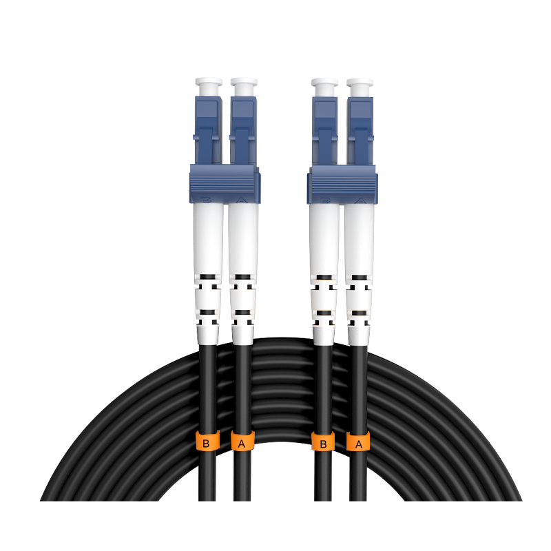 EB-LINK 工程電信級(jí)單模雙芯室外耐磨TPU野戰(zhàn)鎧裝鋼絲防鼠咬抗壓抗拉光纜演出煤礦井2芯光纖跳線  LC-LC單模雙芯室外野戰(zhàn)鎧裝 120米