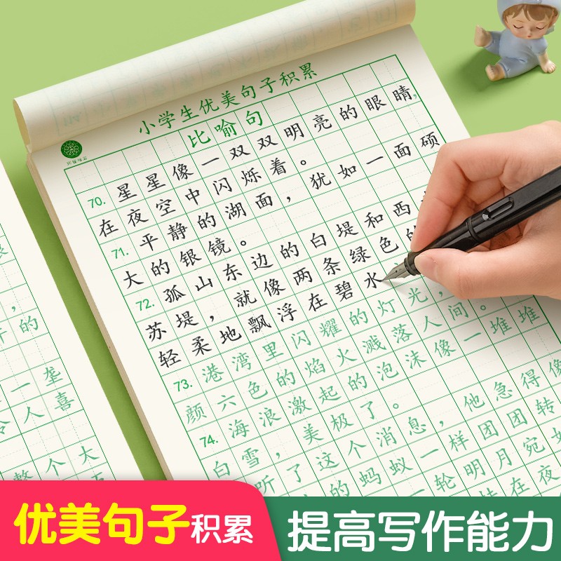 六品堂优美句子积累小学生字帖每日一练儿童楷书临摹书法练字本比喻拟人排比句硬笔书法练字帖 优美句子全套-4本属于什么档次？