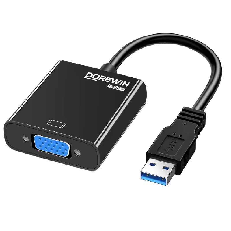 达而稳 USB3.0转VGA/HDMI转换器投影仪接口外置显卡电脑连接电视高清同屏视频扩展显示转接头 【优雅白】-电脑USB口外接大屏VGA口-