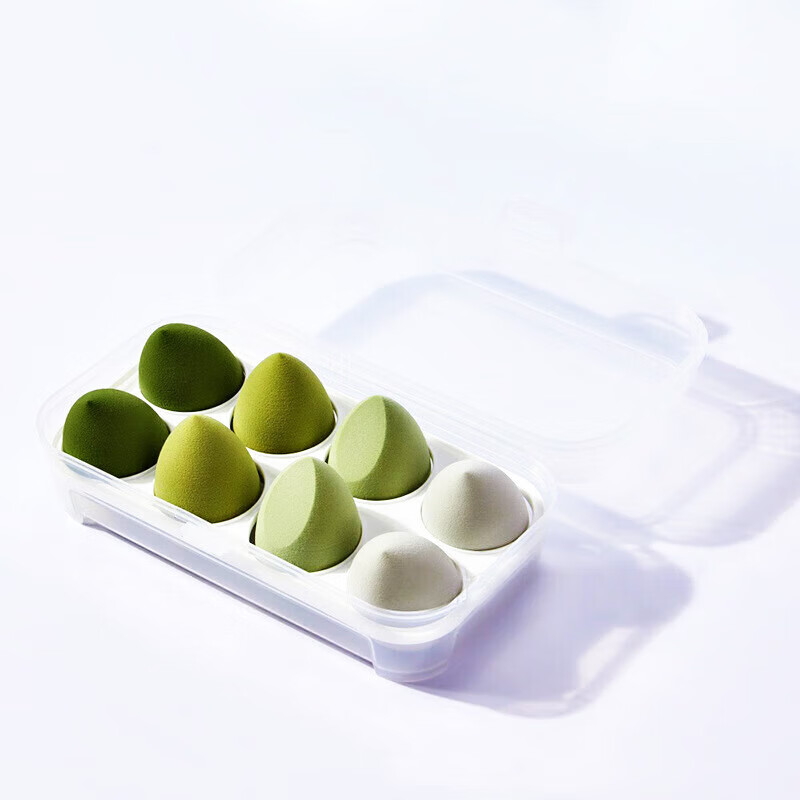 YAHLIGS粉扑/洗脸扑美妆扑4/8个装粉扑软化妆蛋带收纳盒 4#黑莓奶昔(8只) 1件