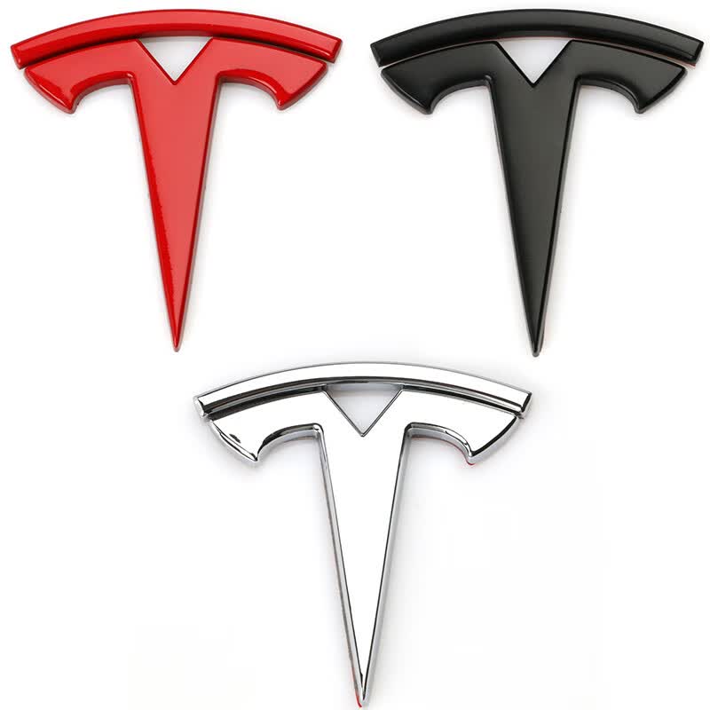 适用Tesla特斯拉logo车标改装车身贴标个性车尾标ModelY车标Mode3 银色-特斯拉车标 Mode Y前标
