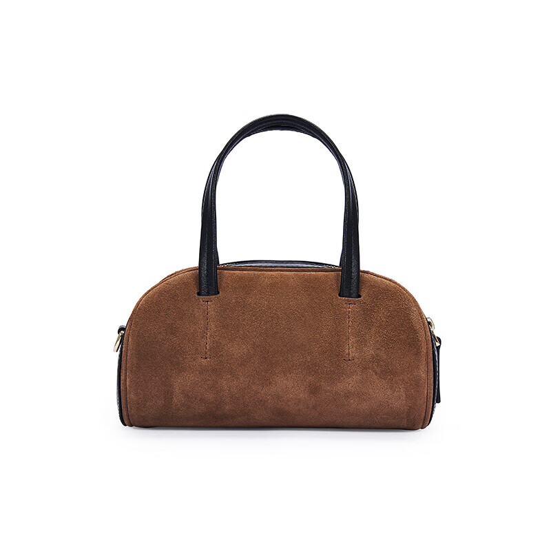 MANU ATELIER MANU ATELIER 马努 奢侈品女包2022秋冬HOURGLASS BOWLING BAG系列单肩包2022430深咖啡色拼黑色