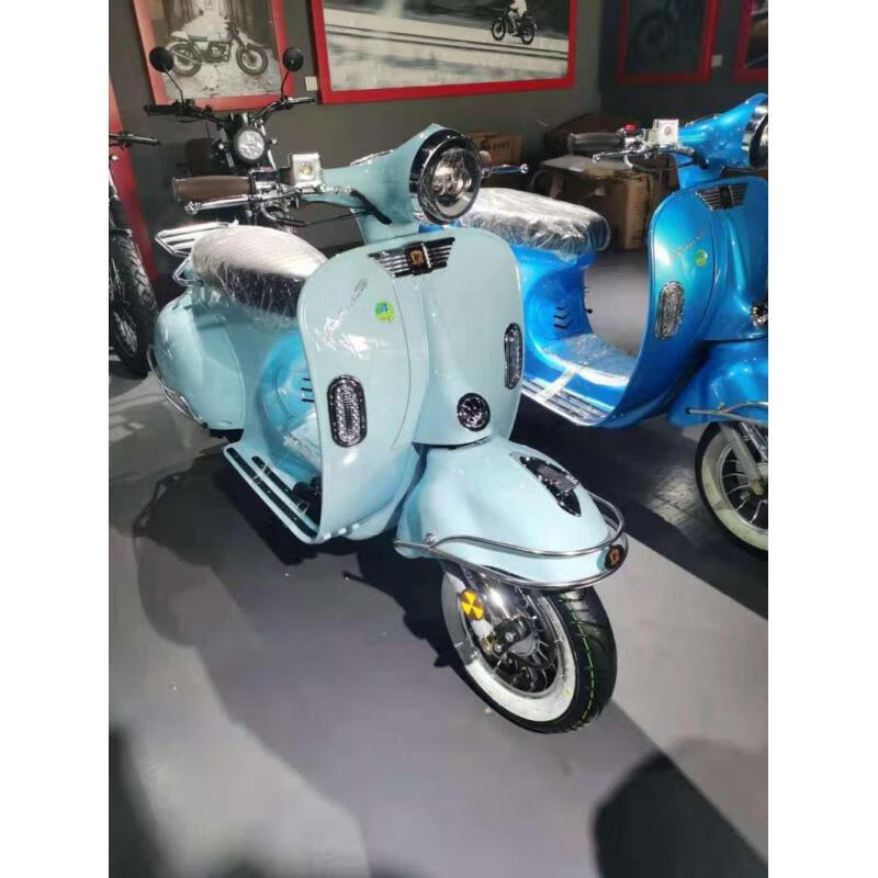 古思特大黄蜂150cc复古vespa罗马假日大龟王踏板摩托车可上牌 浅蓝色