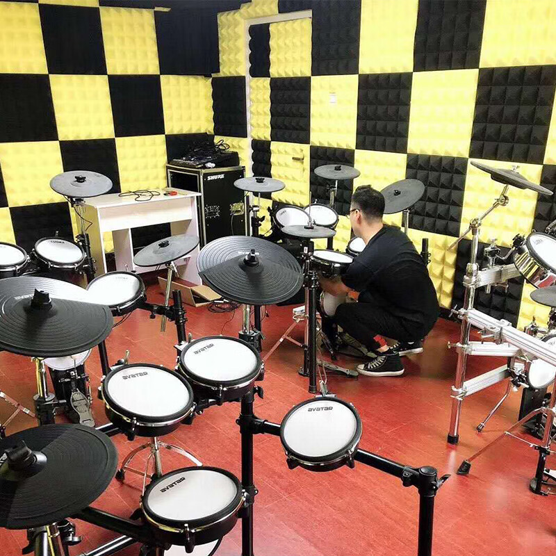 隔音棉墙体自粘墙贴吸音棉录音棚琴房鼓房隔音金字塔消音材料 8cm黑色