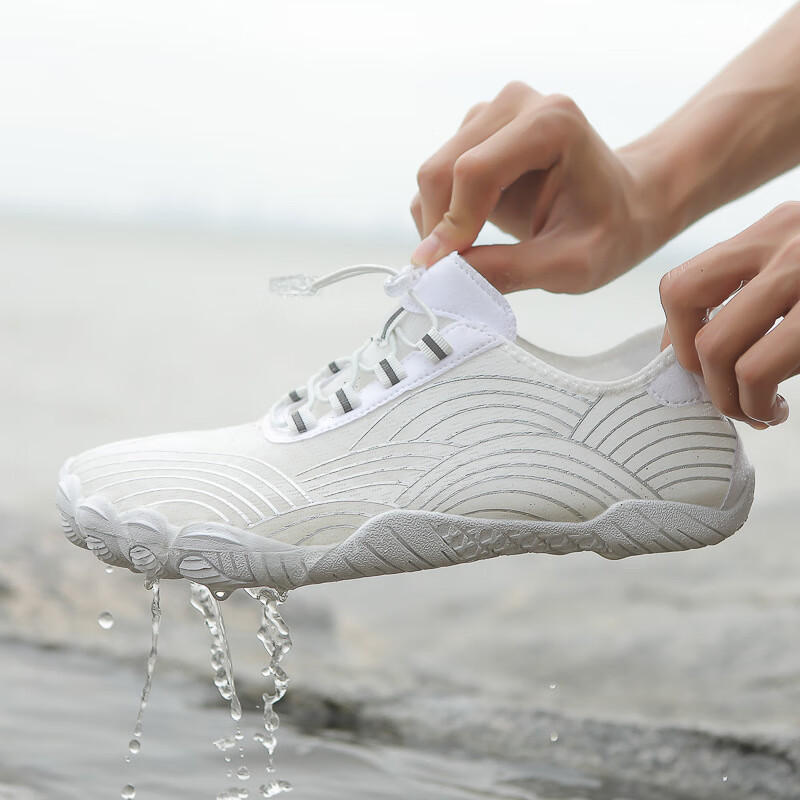 苏奈雪新款户外溯溪鞋沙滩鞋防滑涉水鞋水陆两栖五指鞋潜水室内健身 H01白色 36