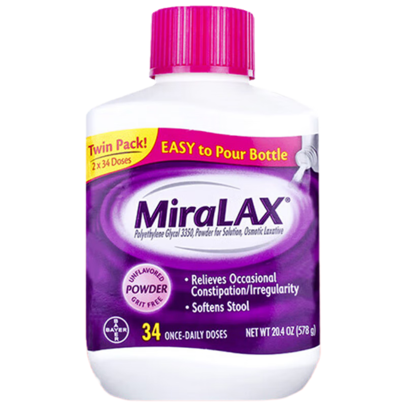 MiraLAX聚乙二醇3350美國(guó)進(jìn)口便秘沖劑軟化大便潤(rùn)腸通便舒緩成人老人兒童578g