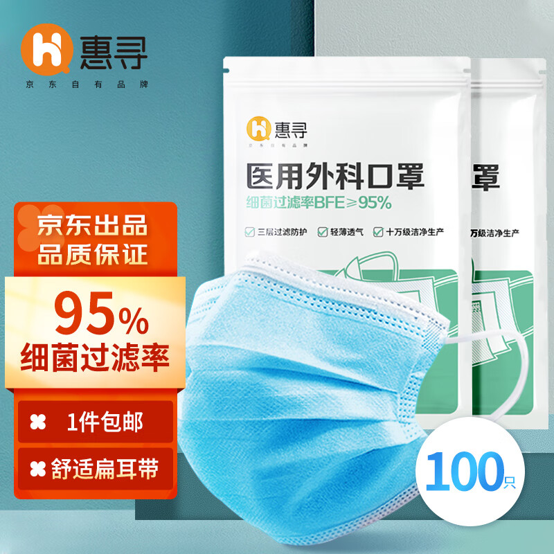 口罩价格走势分析:惠寻医用外科口罩100只的高性价比