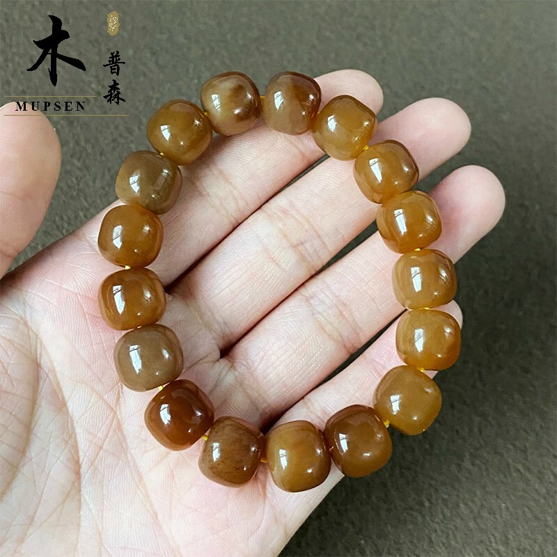 木普森 新疆和田玉糖料 老型珠手串男女款 玉石手链珠链12mm珠子