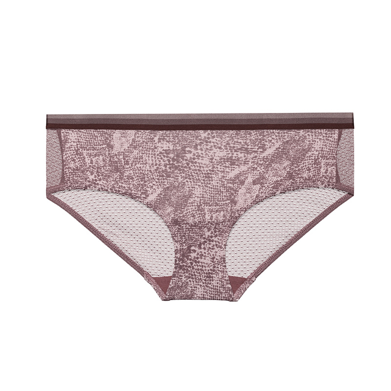 nyc内裤女布什维克花纹舒适性感低腰平角裤女士an230251 夕雾紫 160